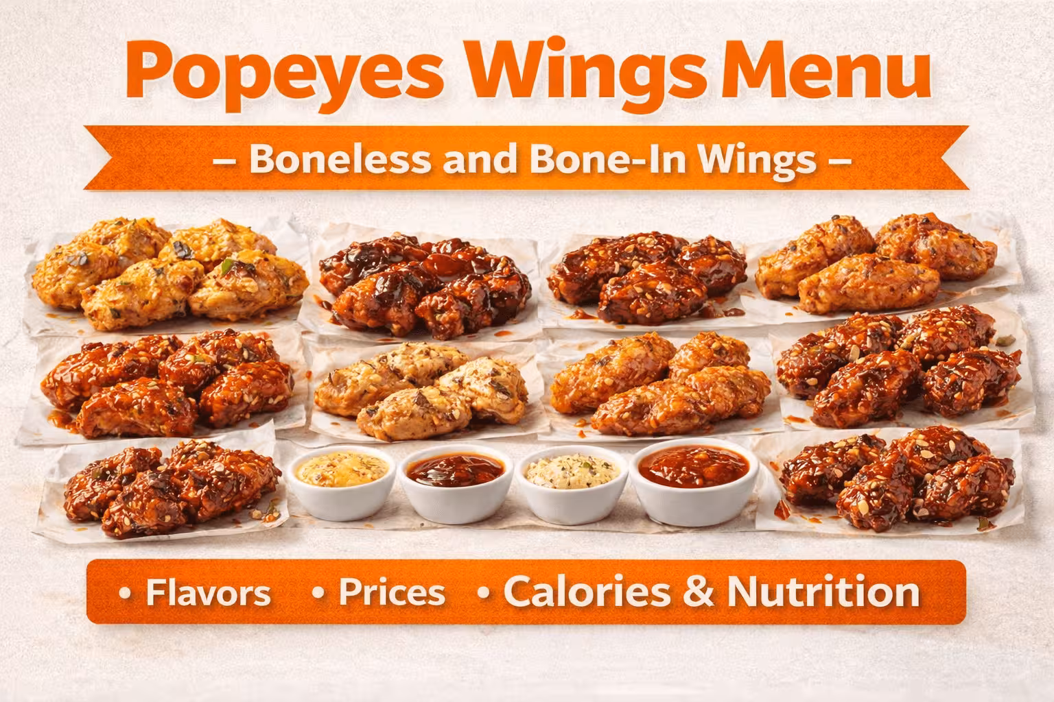 Popeyes Wings Menu - Boneless and Bone-In Wings
