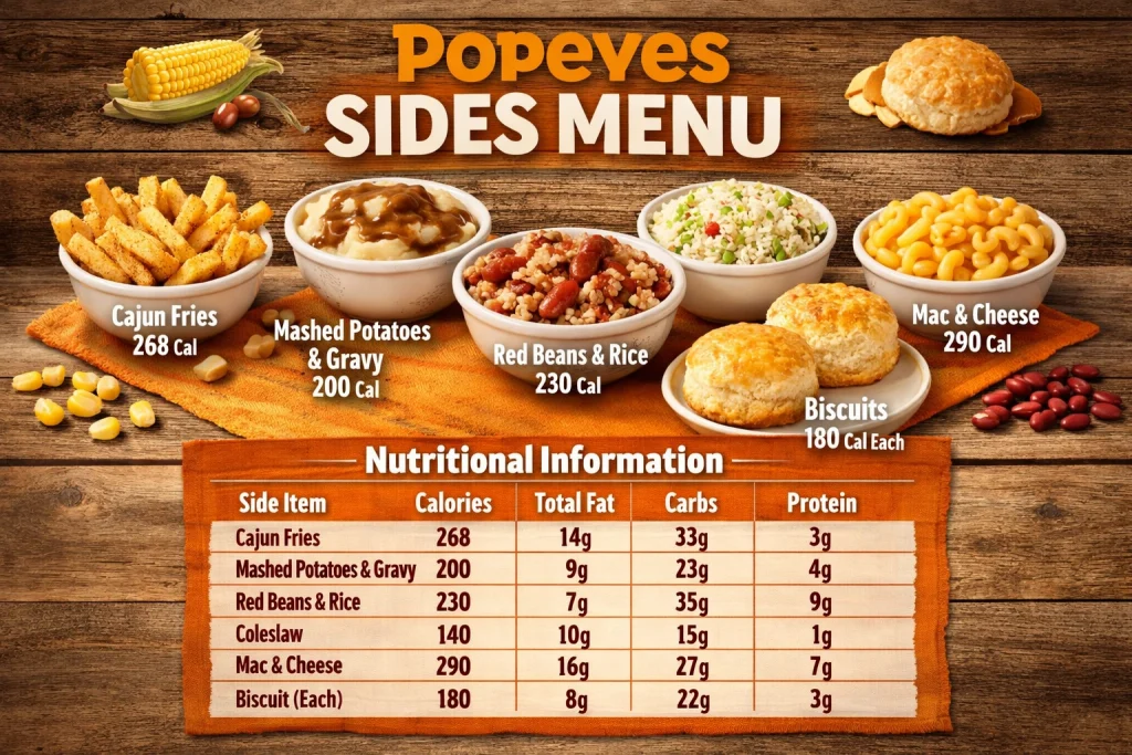 Popeyes sides Menu