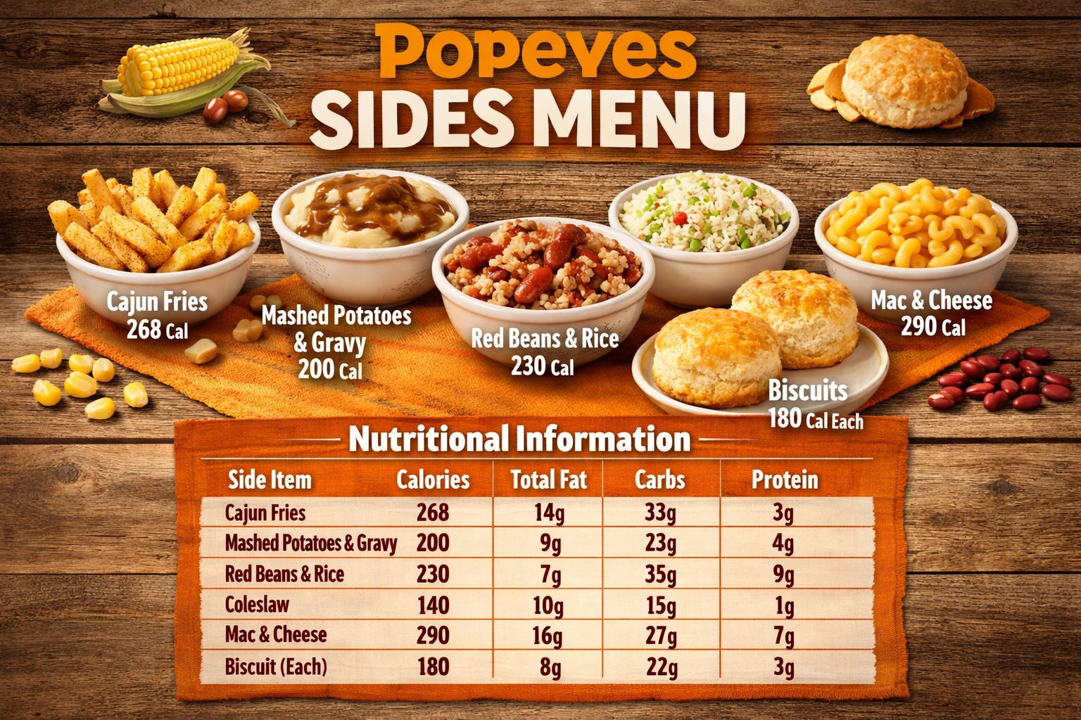 Popeyes sides Menu