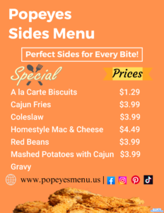 Popeyes Sides menu